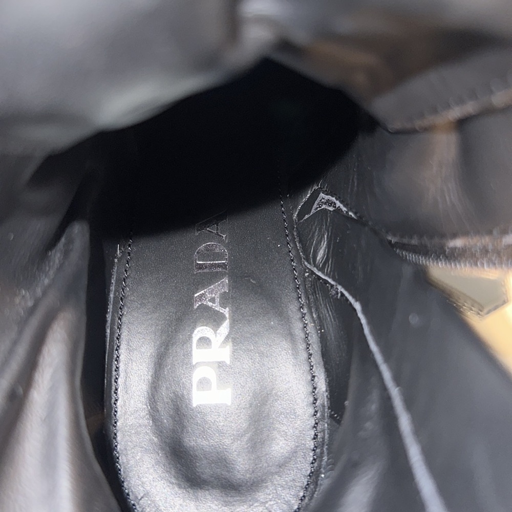 Prada Brushed leather and nylon booties fits size 5.5 / 36 EU black - Picture 17 of 17